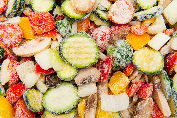 Close up of frozen vegetables